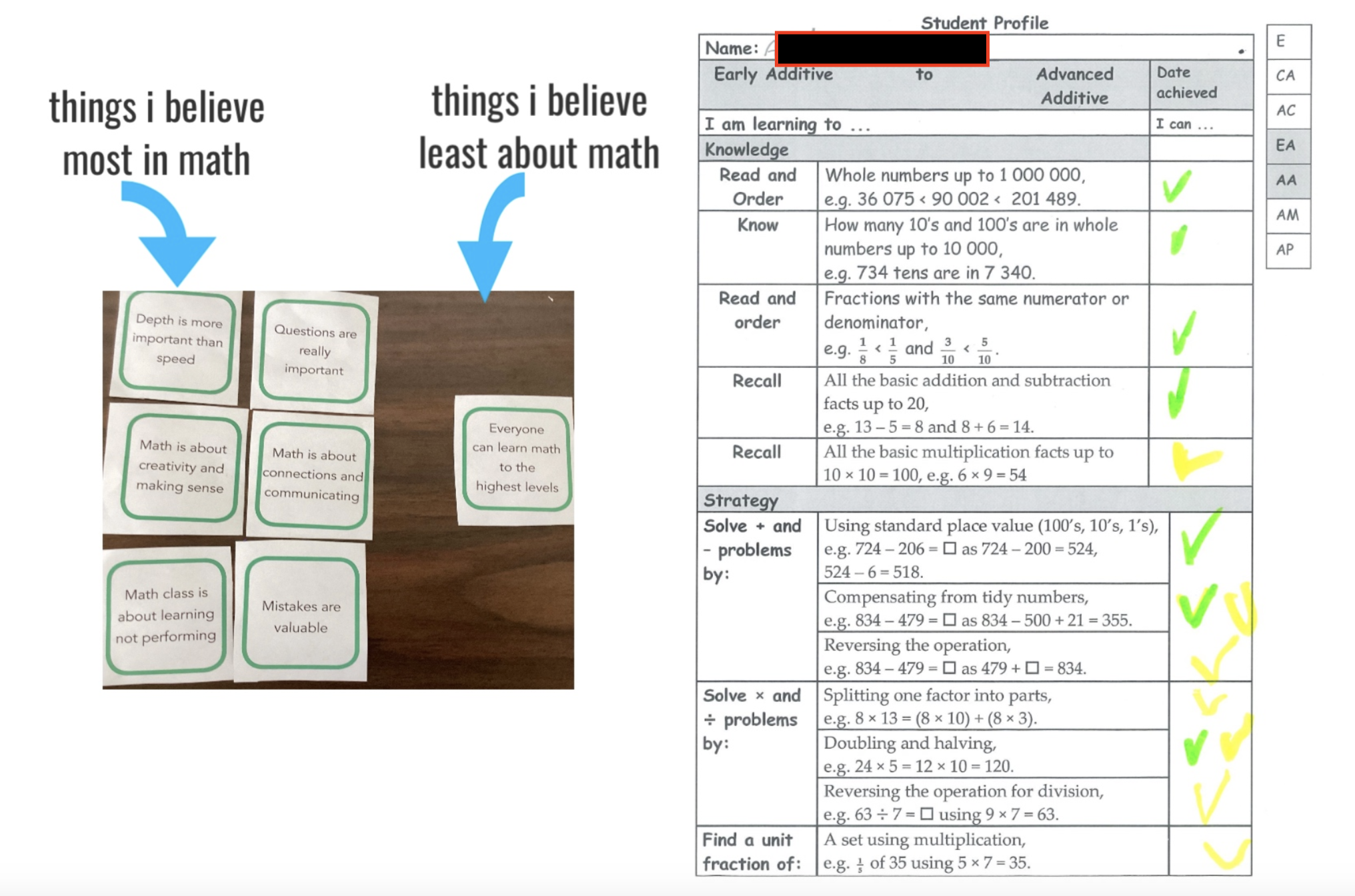 Math beliefs sorting – first stage 2